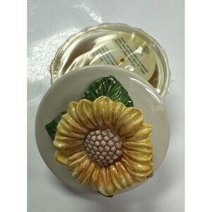 Fitz and Floyd Sunflower Ceramic Scented Candle Jar Lid Home Fragrance New
